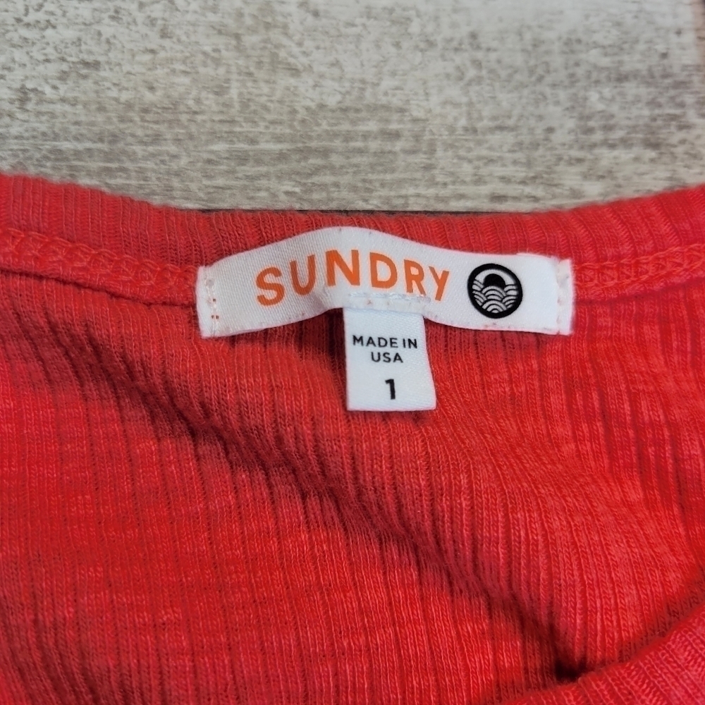 Sundry Coral Modal Revolve Long Ribbed Tank Top Size Small - Picture 2 of 7
